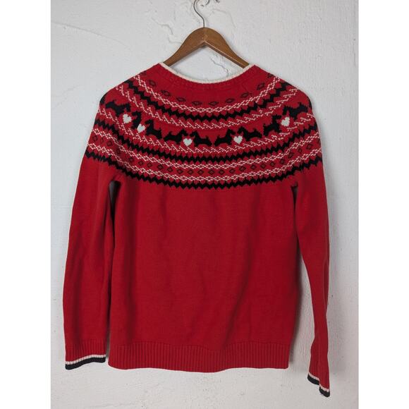Charter Club Scottie Sweater Womens Small Red Love Dogs Novelty Pullover Hearts - Picture 6 of 6